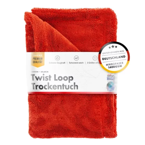 Premium Szárítókendő 1400GSM 40×60 Red Shark Twisted Towel