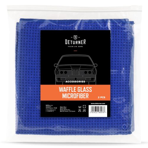 Deturner Waffle Glass Cleaner Ablaktisztító Kendő csomag 2db 40x40cm